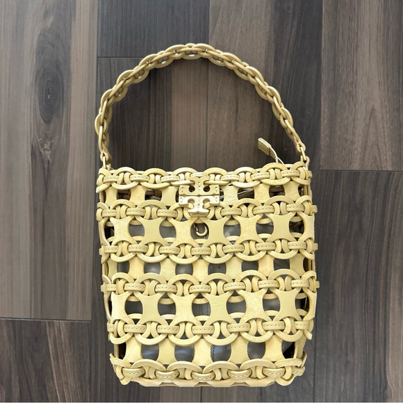 TORY BURCH Mcgraw Die-Cut Small Bucket Bag - Picture 1 of 7